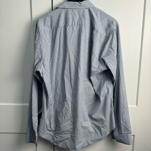 Theory Men’s Zack PS Button Down Dress Shirt Blue Striped Size Large - Picture 2 of 7